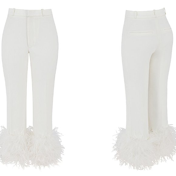 HOUSE OF CB 'Fae' Ivory Hem Trousers NWOT - Picture 11 of 15